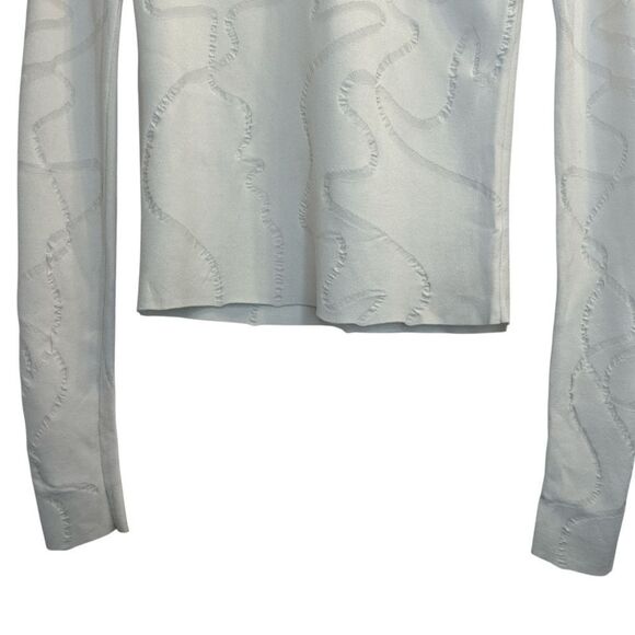 HELMUT LANG Cream Jacquard Long Sleeve Top - Picture 4 of 10